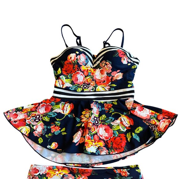 Rad Swimwear Breanne Two Piece Swimsuit Tankini Top High Waisted Bottoms Size XS - Picture 11 of 15